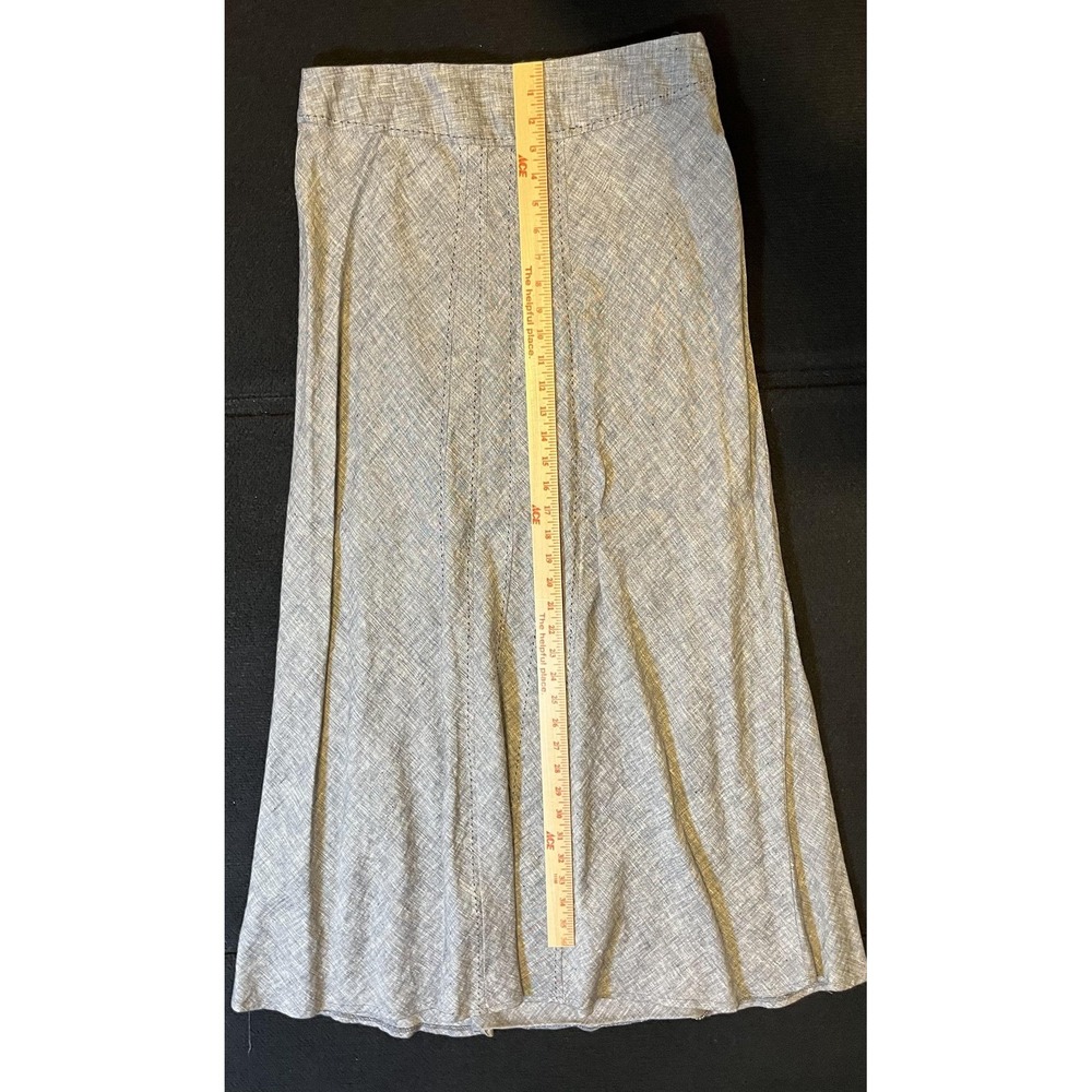 Saint Tropez West Skirt Womens 6 Gray Linen A Line Midi Lightweight Summer - Picture 7 of 7